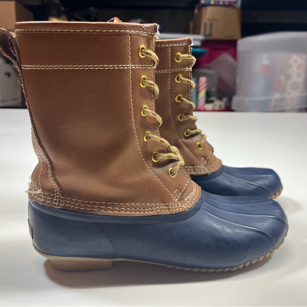 Khombu Letty Steel Shank Leather Boots Brown & Blue Women’s Size 7